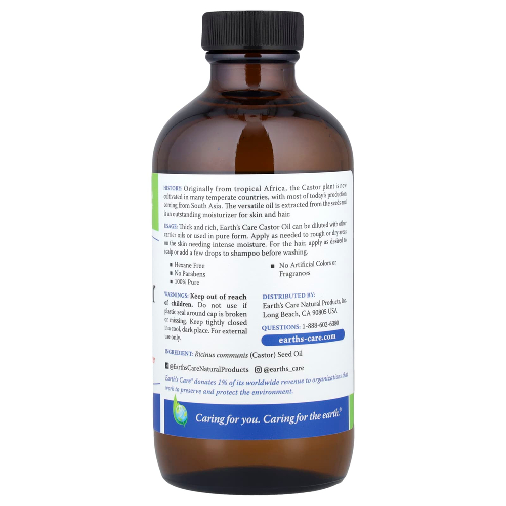 Earth's Care, 100% чистое касторовое масло, 236 мл (8 жидк. Унций)