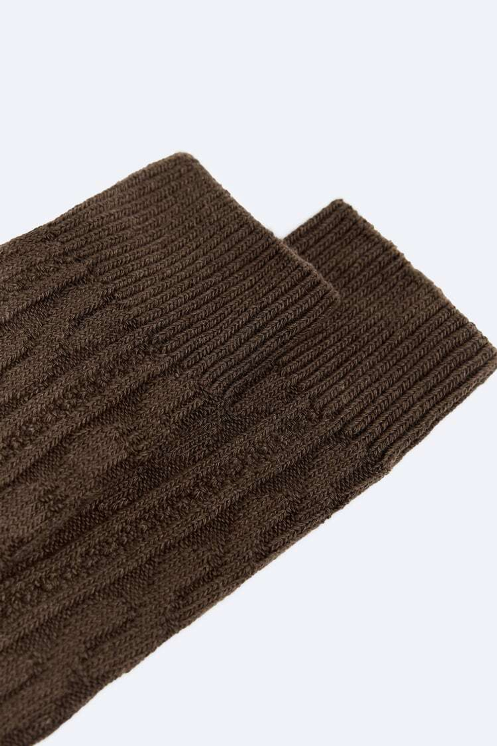 ZARA НОСКИ С УЗОРОМ «КОСЫ», ШОКОЛАДНЫЙ