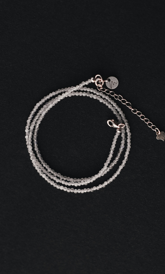 Цепочка "Memo about Moon" тонкая из лунного камня с удлинителем 47-54 см