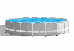 Каркасный бассейн Intex Prism Frame 610x132 см + фильтр-насос 5678 л/ч, лестница, тент, подстилка (26756)