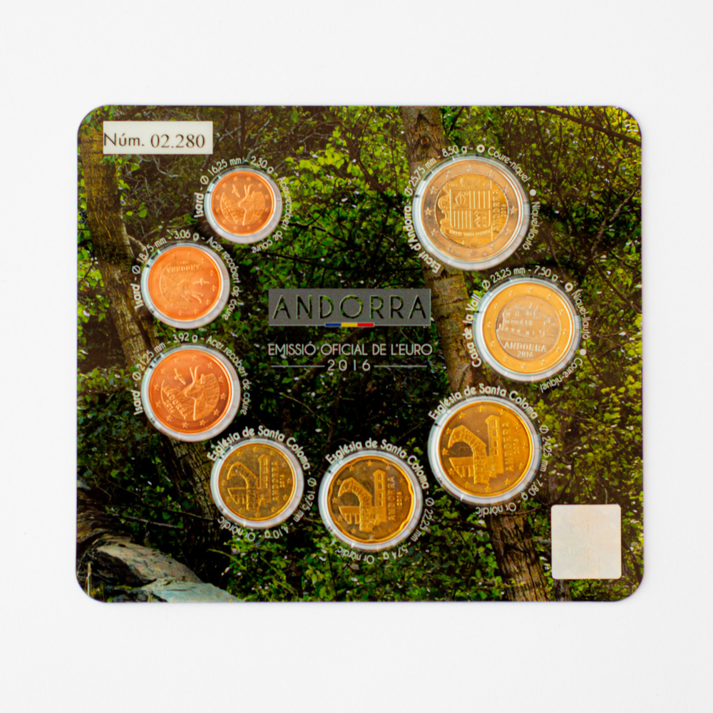 Andorra 2016 Brilliant Uncirculated (BU) Coin Set