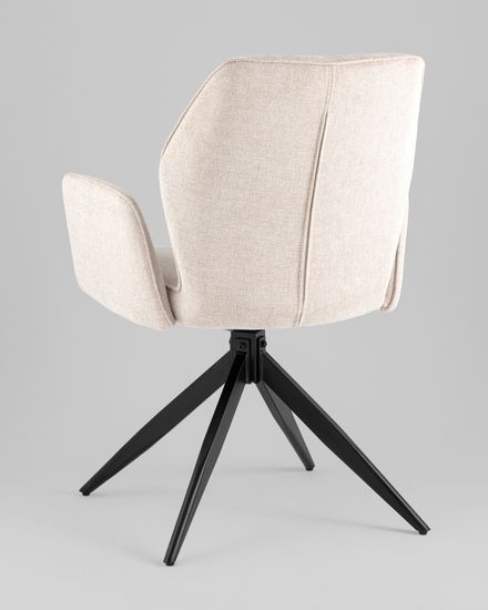 Стул обеденный поворотный с подлокотниками Hem рогожка бежевый