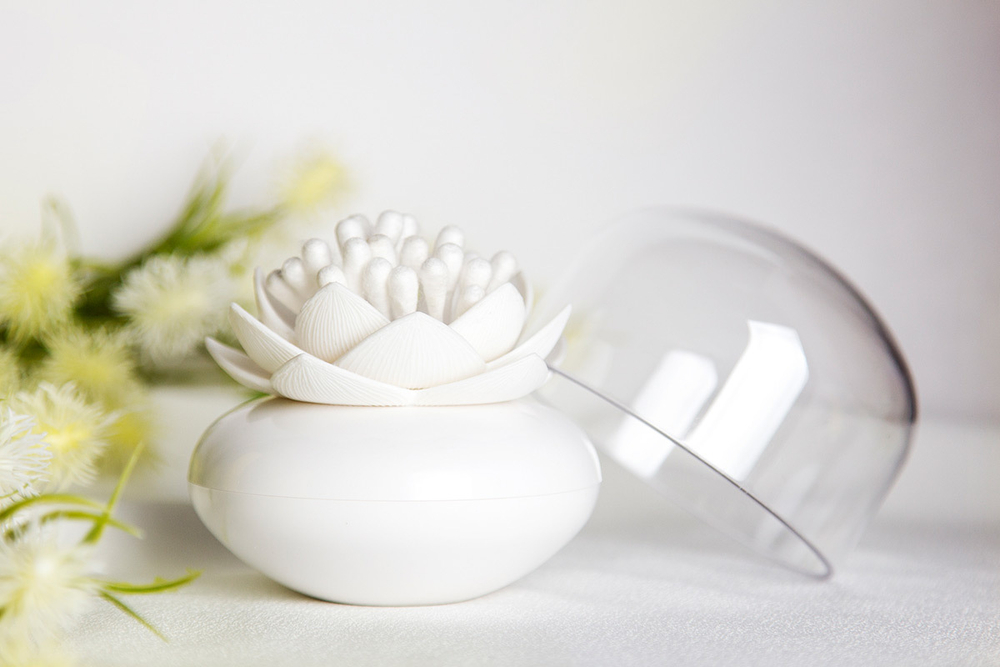 Контейнер для хранения ватных палочек lotus белый