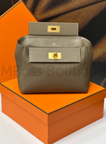 Женская сумка Hermes светло-коричневого цвета