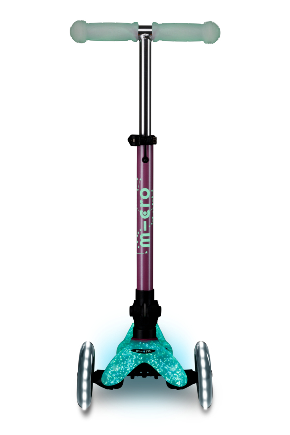 Самокат Mini Micro Deluxe Orion LED складной, розовый