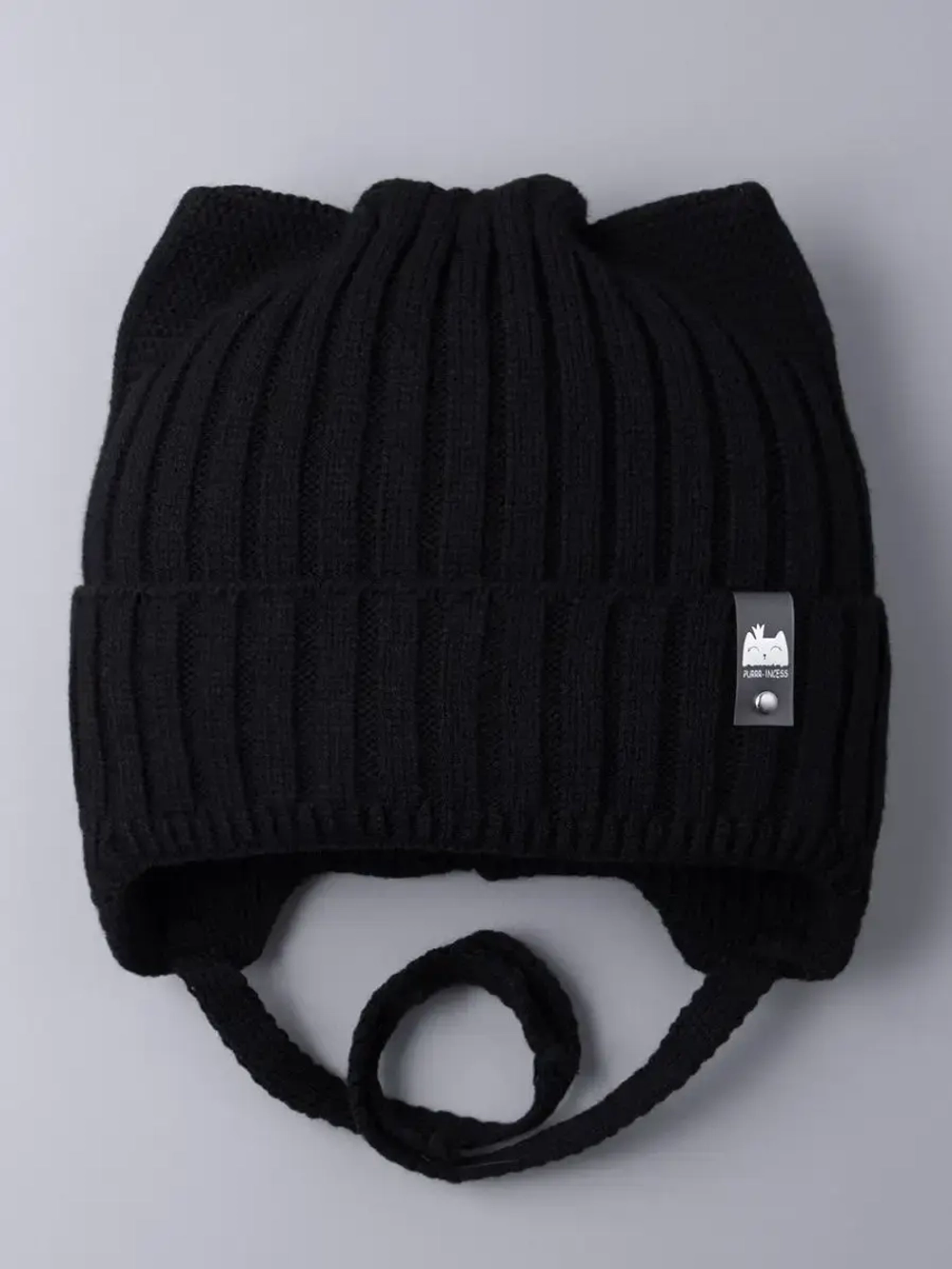 Шапка для девочки с ушками осенняя