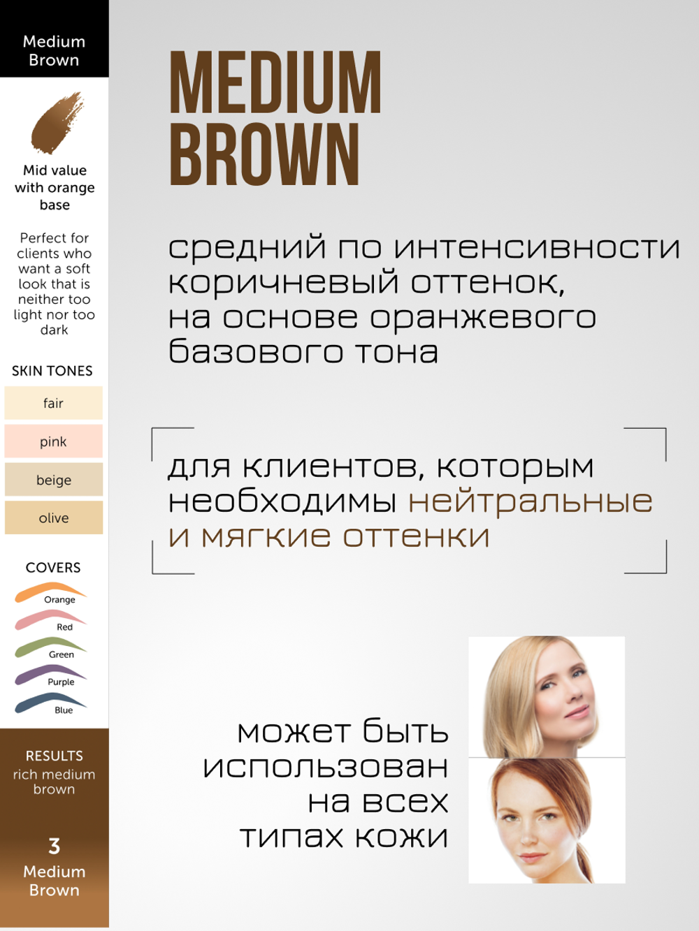 Пигмент для татуажа бровей Permablend "Tina Davies 'I Love INK' 3 Medium Brown"