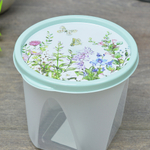 Контейнер для продуктов 1л круглый "Цветущий луг" (светло-зеленый)