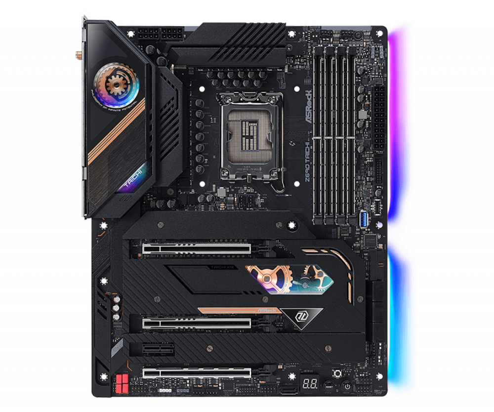 Материнская плата ASRock Z690 Taichi Socket 1700, Intel Z690, 4xDDR5, 2xPCI-E 5.0, PCI-E 4.0, 2500 Мбит/с, Wi-Fi, Bluetooth, 4xUSB 3.2 Gen1, 2xUSB 3.2 Gen2, HDMI, 2xThunderbolt 4/USB-C, подсветка, ATX