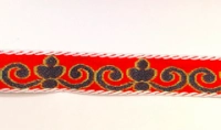 Тесьма жаккард, ш. 1,5 см, красный
