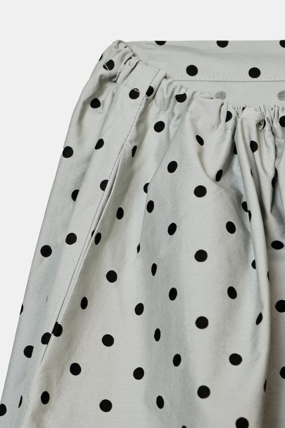 ZARA ЮБКА МИДИ В ГОРОШЕК, МЯГКИЙ СЕРЫЙ