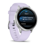 Смарт часы Garmin Venu 4 - 41мм Silver with Periwinkle Silicone Band