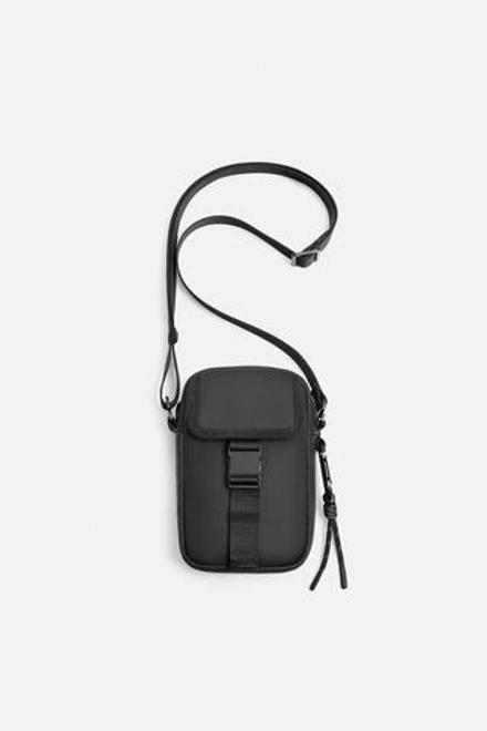 ZARA ПРОРЕЗИНЕННАЯ СУМКА, ЧЕРНЫЙ