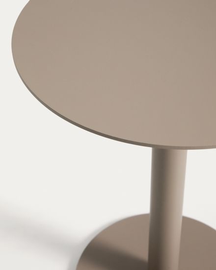 Уличный столик Asinara из алюминия цвета таупе, диаметр 40 см