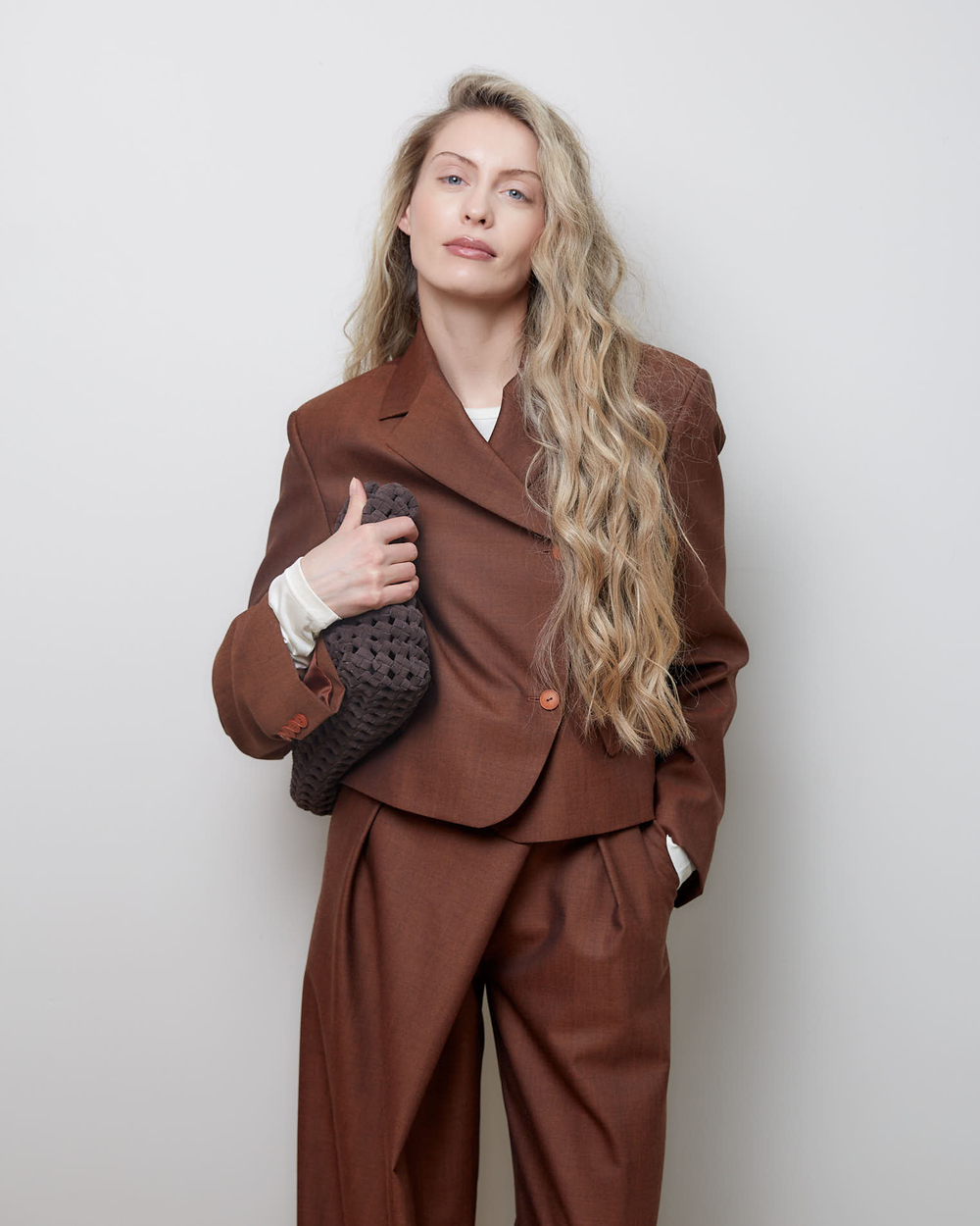 Жакет двубортный из шерсти Вивьен Вествуд корица