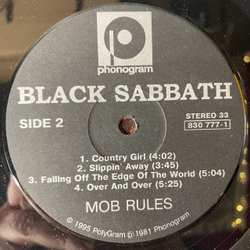 Винтажная виниловая пластинка LP Black Sabbath Mob Rules (Россия 1995)