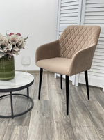 Стул М-City DISAUR Бренди-Х (Brandy-X) Бежевый 5, Велюр, Черный каркас