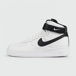 кроссовки Nike Air Force 1 Mid White Black Swoosh