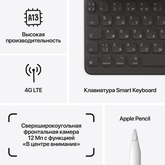 Apple iPad 10,2" (2021) Wi-Fi + Cellular 64 ГБ, серебристый