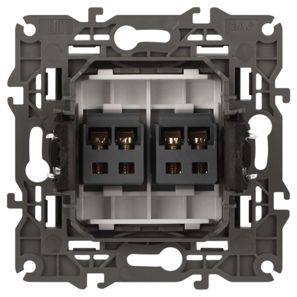 14-3112-05 ЭРА Розетка аудио двойная, IP20, Эра Elegance, антрацит | Elegance Антрацит