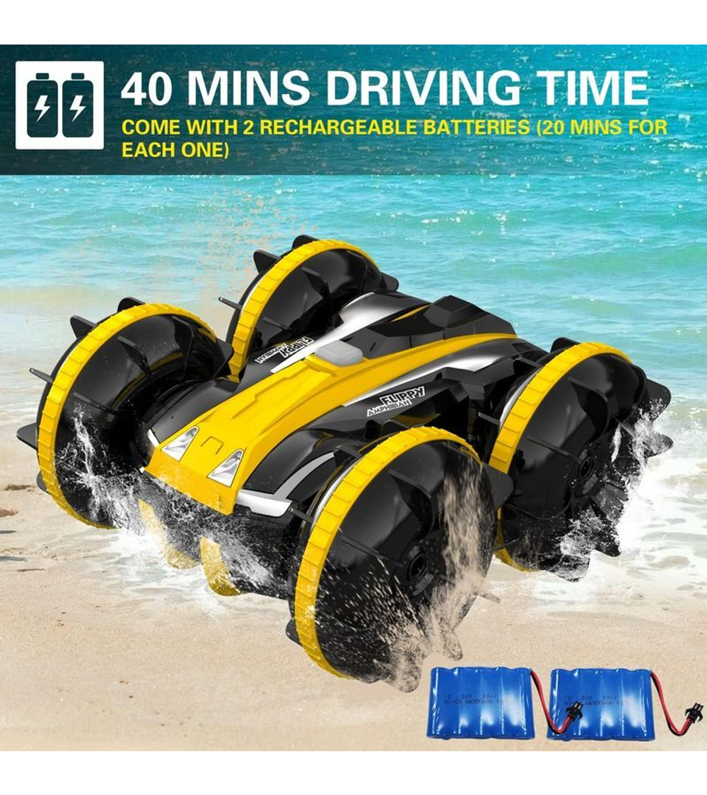 Радиоуправляемый перевертыш-амфибия Volantex RC желтый 4WD 2.4G 1/20 RTR