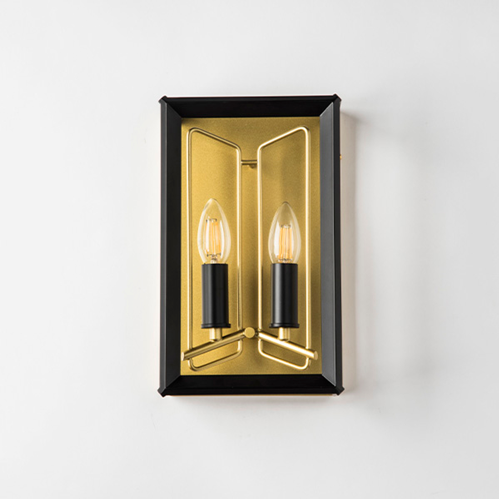 713627 Бра REGOLO 2х40W E14 ЧЕРНЫЙ МАТОВЫЙ/ЗОЛОТО