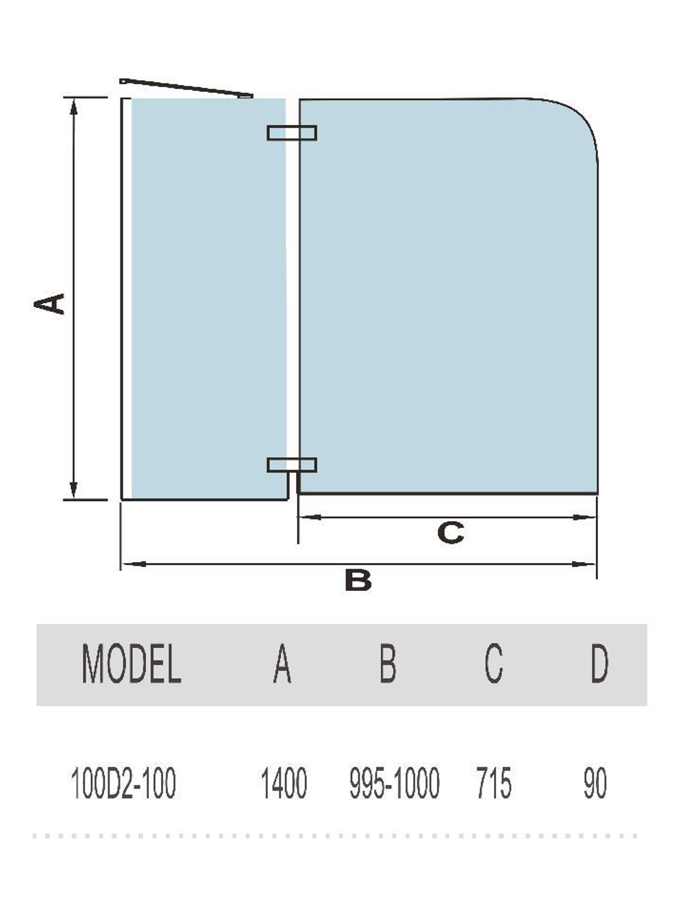 Ограждение на ванну WeltWasser  WW100 Арт. 100D2-100 10000001225 прямоугольная-ассиметричная