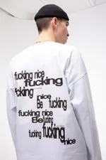 Лонгслив Kraizy Stripes Be Fucking Nice белый