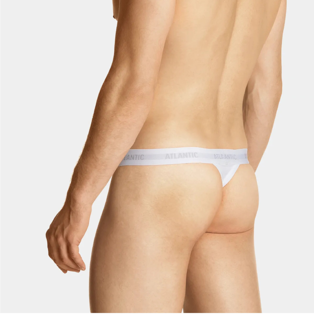 Мужские трусы стринги белые ATLANTIC String Comfort MP-1572