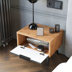 Прикроватная тумба DIWO Краснодар напольная 45x35x35 антрацит, дуб вотан, ручка черная