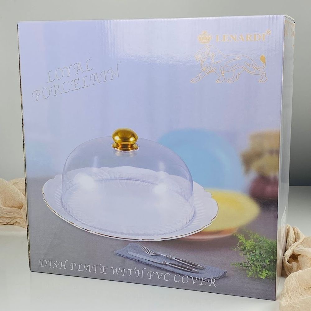 Lenardi 109-271 Блюдо 34,5см с крышкой ORCHIDEA в под.уп.(х6)Фарфор