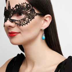 "Эри" серьги в серебряном покрытии из коллекции "Самоцветы" от Jenavi с английским замком