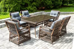 "Цесена" обеденная группа плетеная из искусственного ротанга, цвет коричневый