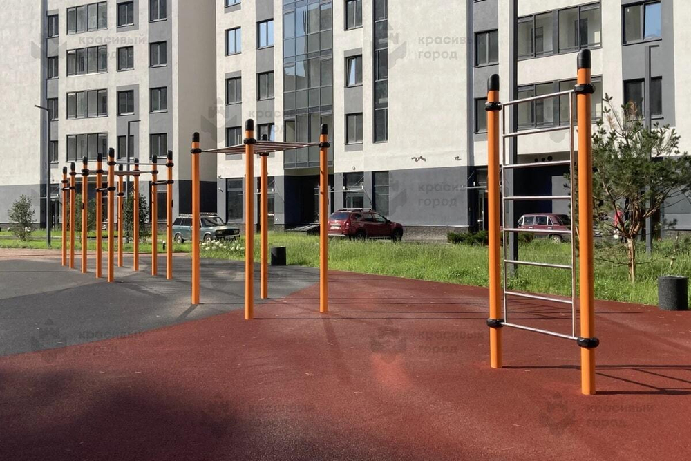 Комплекс воркаут 6 турников и рукоход классический двойной