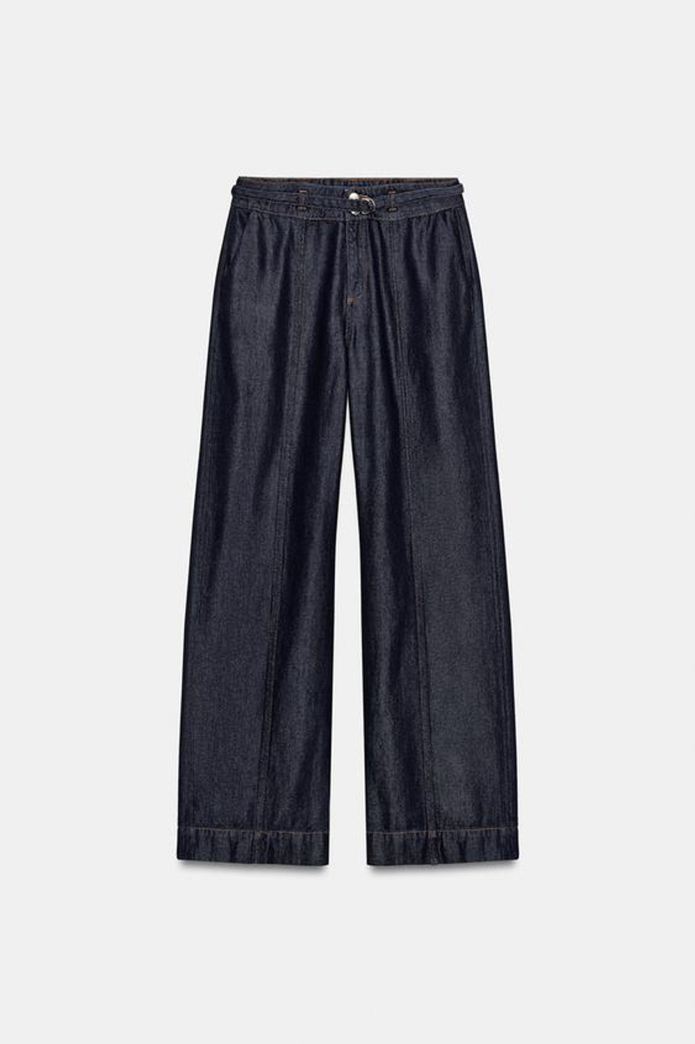 ZARA ДЖИНСЫ BOOTCUT Z1975 С ВЫСОКОЙ ПОСАДКОЙ И ПОЯСОМ, СИНИЙ