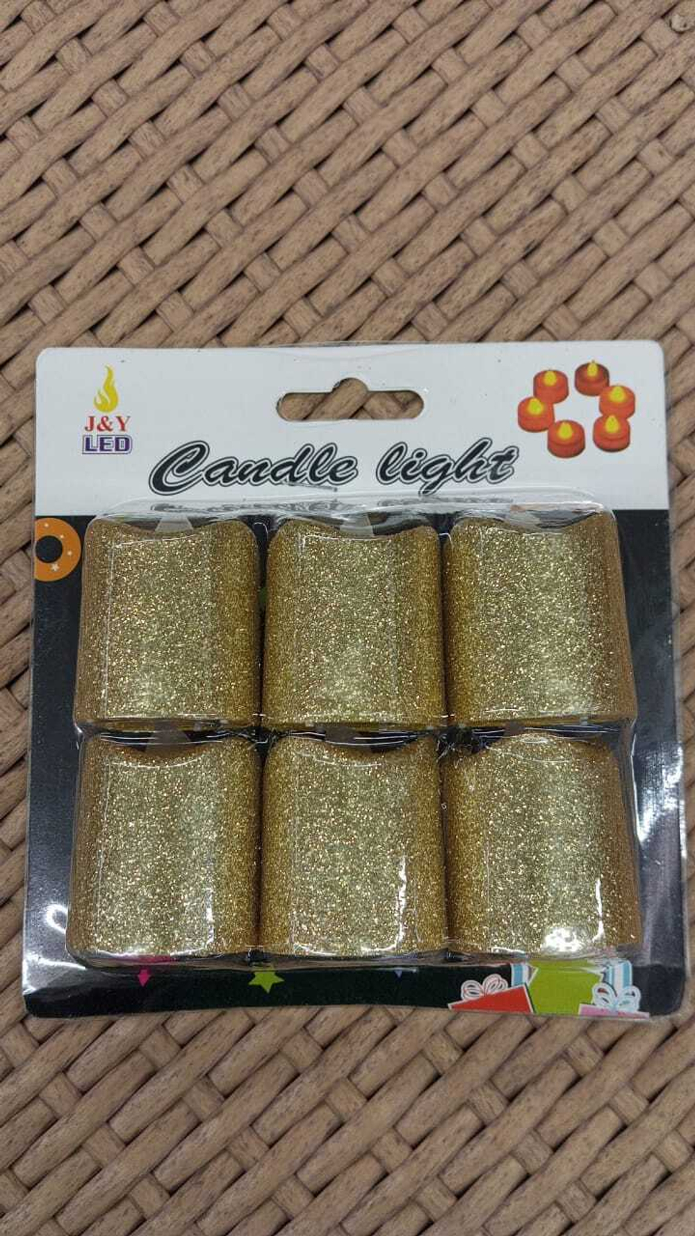 Набор свечей светодиодных 6шт 3,5х4,5см, цвет: золото, теплый белый свет, на батарейках LR1130, SYLZ