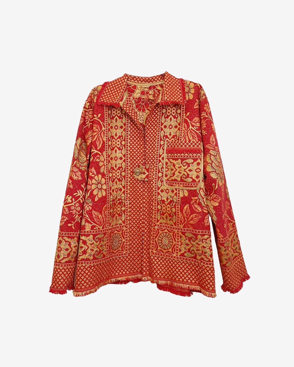 Куртка Soeurs Расписанная Золотом/Gold Red Jacket красная