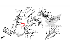 64235-MJW-J00ZB. COWL, FR. CENTER *NH303M* (NH303M MAT AXIS GRAY METALLIC). Fairing CBR500 2016-2018