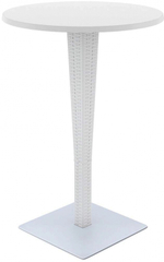 Стол пластиковый плетеный барный Siesta Contract Riva Bar, белый