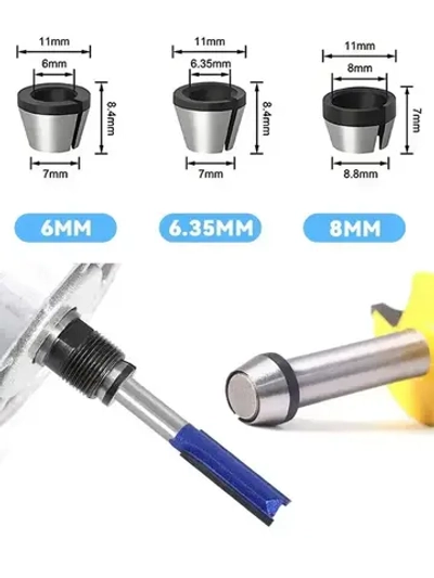 YICITY Цанга для фрезера 8 мм / 6 мм / 6,35 мм, цанговый зажим для станка. 8 шт