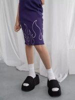 Летнее фиолетовое платье в сад для девочки