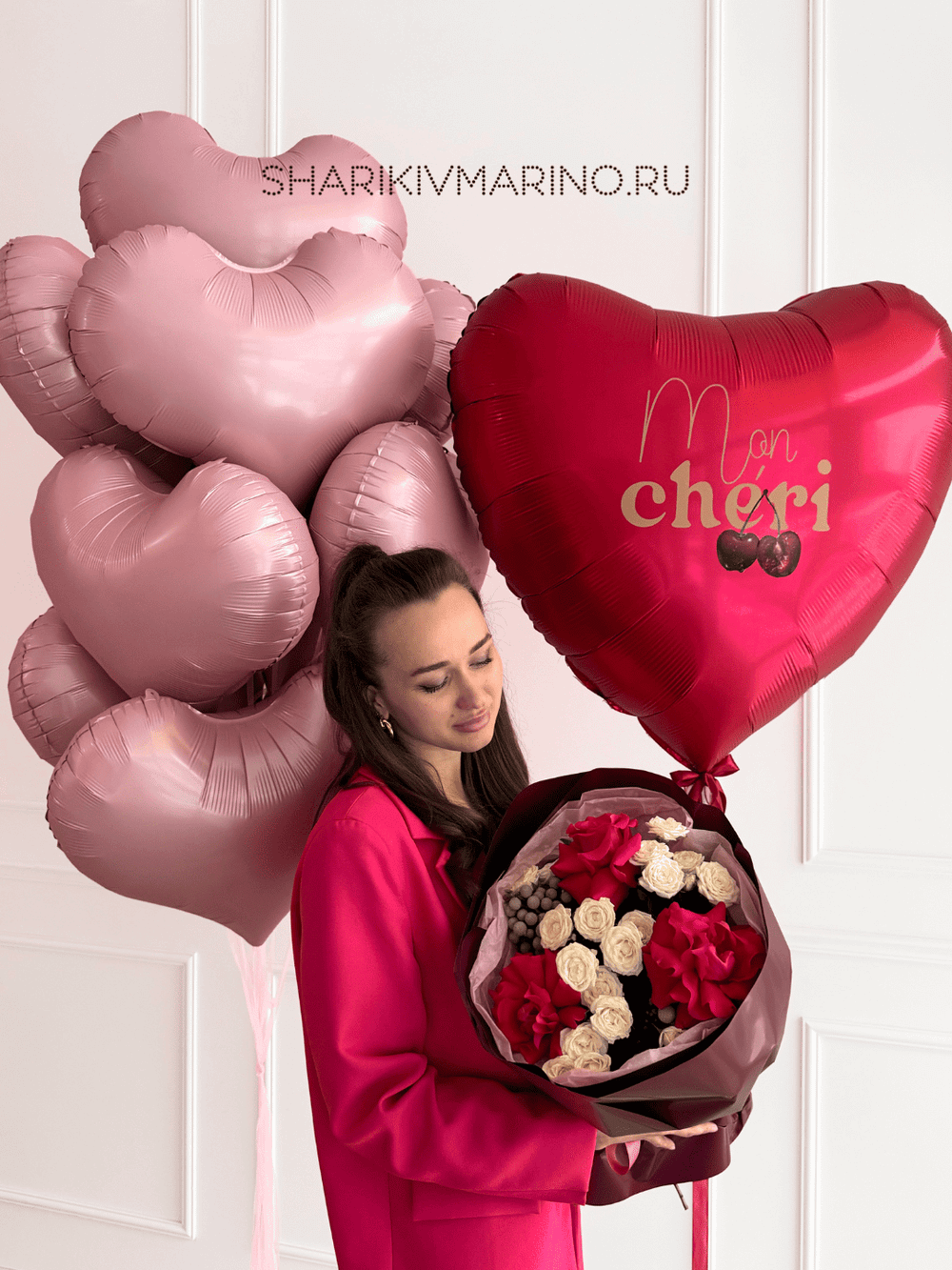 Романтический букет из шаров‑сердец — идеальный подарок на День влюблённых