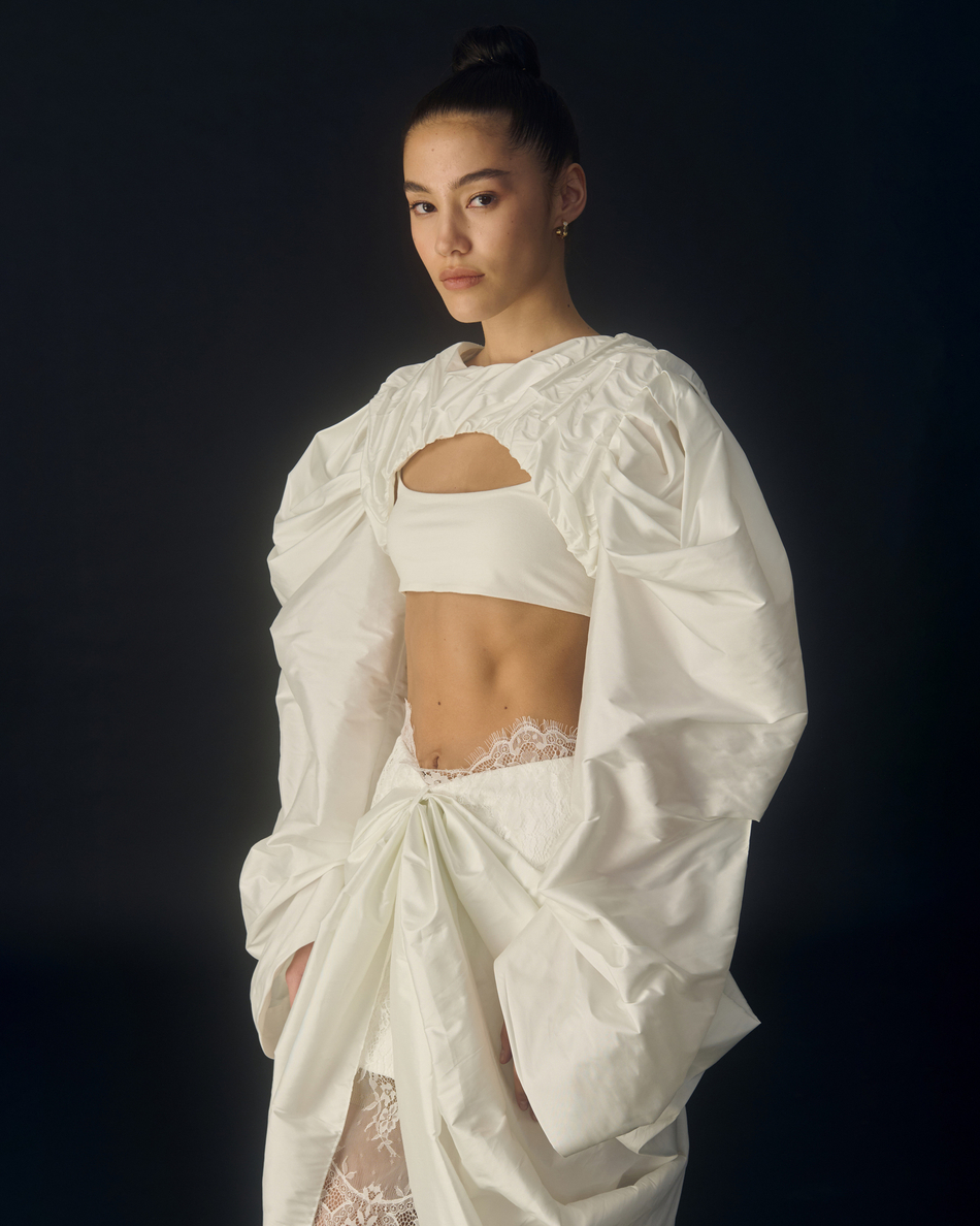 Рукава из тафты белые