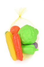 Пластмассовый игрушечный набор "Овощи 10", упакет полиэтилен сетка