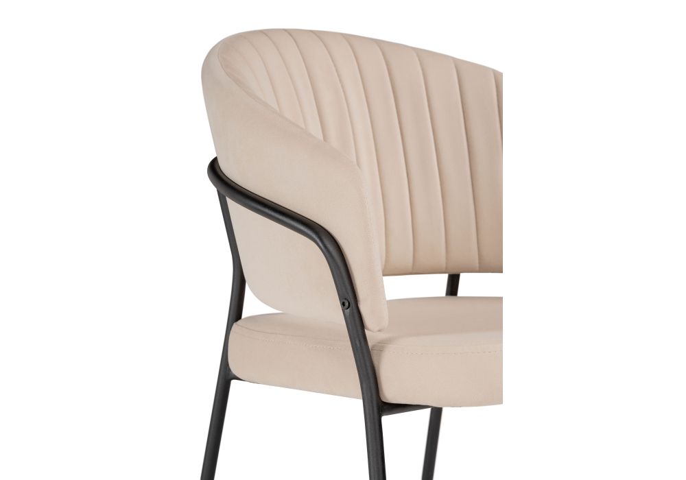 Стул на металлокаркасе Лео бежевый / черный