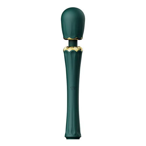 Зеленый аккумуляторный вибратор-вонд 29,1см с насадками Zalo Kyro Wand Massager Turquoise Green