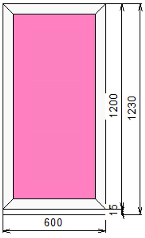 Пластиковое окно 1200 х 600 ТермА Эко