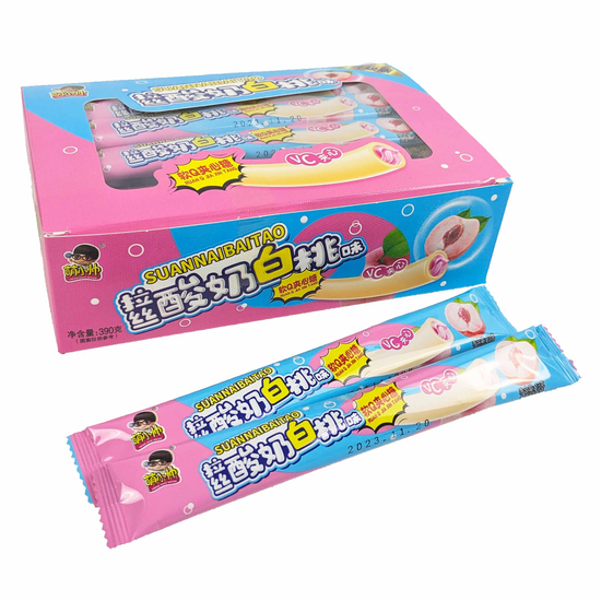 Жевательные стики SUANNAIPUTAO с мармеладной прослойкой со вкусом персика, 13гр