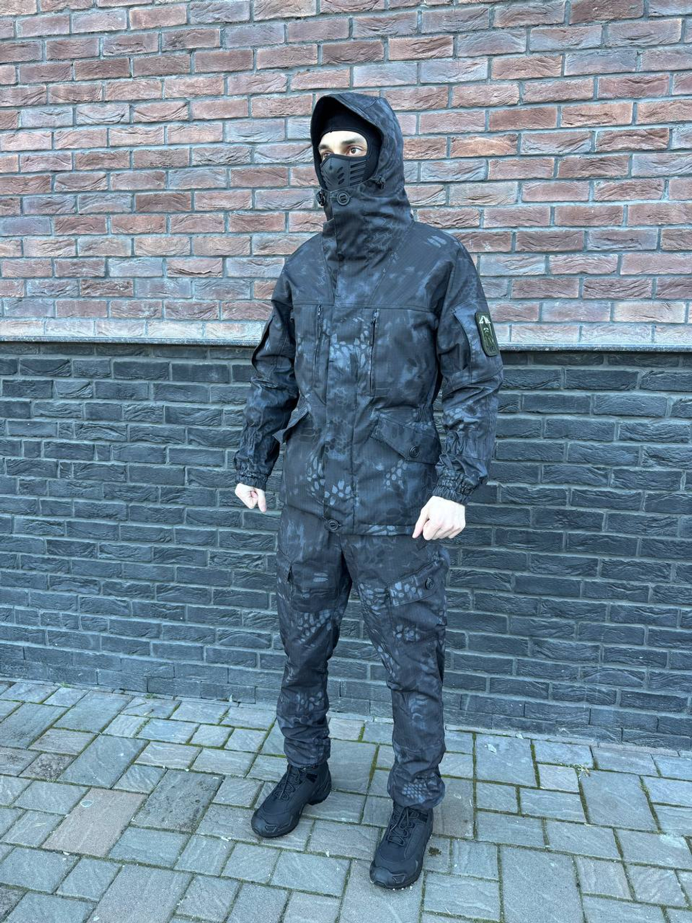 Костюм горка 6 флис осень-зима / чёрный питон