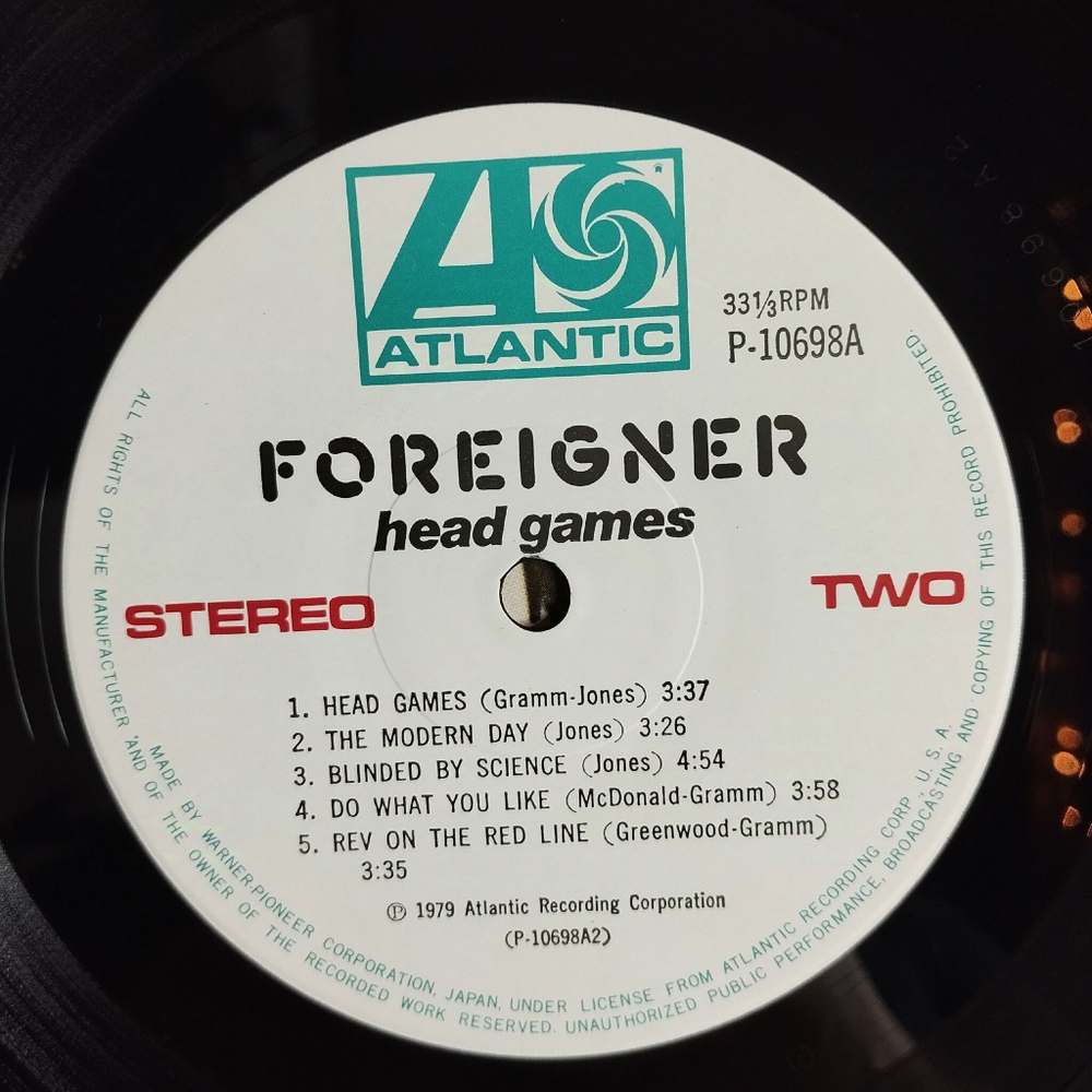 Винтажная виниловая пластинка LP Foreigner Head Games (Japan 1979) (Obi) Dirty White Boy